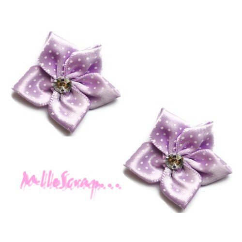 *lot de 5 fleurs tissu satin violet embellissement scrapbooking carterie.* 