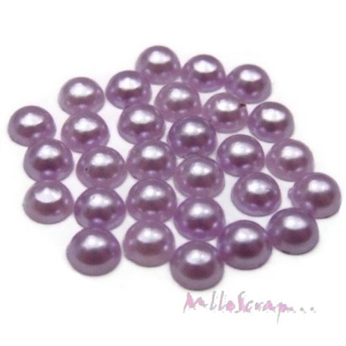 *lot de 10 demi-perles violet clair à coller 12 mm embellissement scrapbooking* 