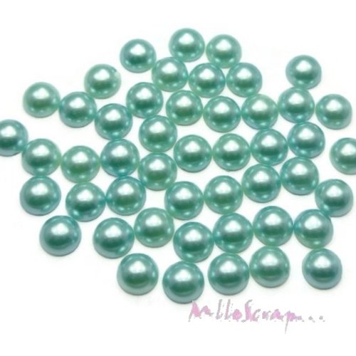 *lot de 10 demi-perles bleu clair coller 12 mm embellissement scrapbooking* 