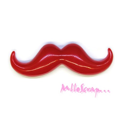 *belle moustache résine rouge embellissement scrapbooking x 1(réf.310).* 