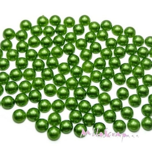 *lot de 20 demi-perles vert foncé à coller 10mm embellissement scrapbooking* 