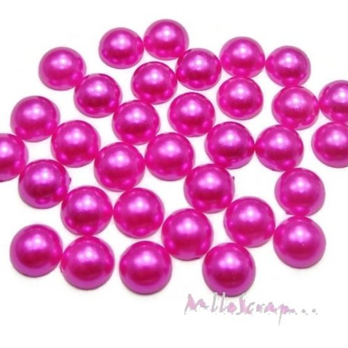 *lot de 20 demi-perles rose foncé à coller 10mm embellissement scrapbooking* 