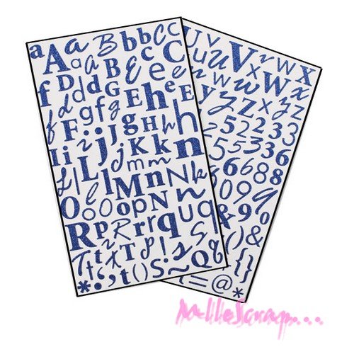 Stickers alphabet bleu foncé dovecraft - 170 pièces