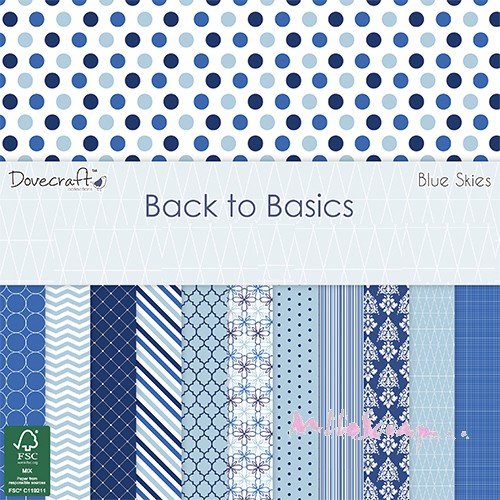 *lot de 24 feuilles thème "back to basic blue skies" 15 x 15 cm scrapbooking  (ref.110)*.