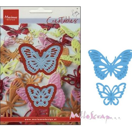 *lot de 2 die cut ou découpe petits papillons marianne design scrapbooking ref.marlr0357 (réf.210).*