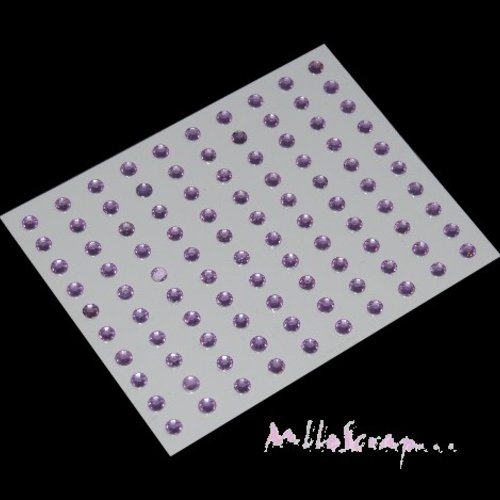 *100 strass autocollantes violet clair 5 mm embellissements scrapbooking*.