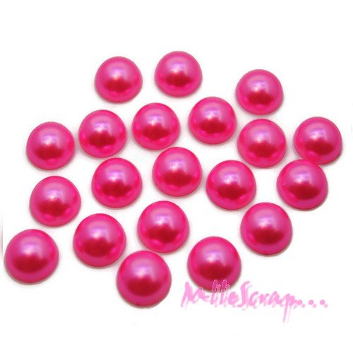 *lot de 20 demi-perles rose à coller 10 mm embellissement scrapbooking*