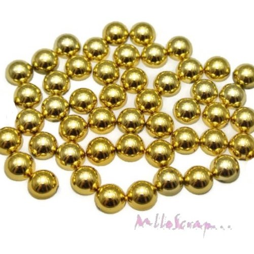 *lot de 20 demi-perles dorées à coller 8 mm noel embellissement scrap*.