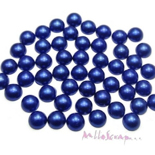 *lot de 20 demi-perles bleu foncé coller 8 mm embellissement scrapbooking*