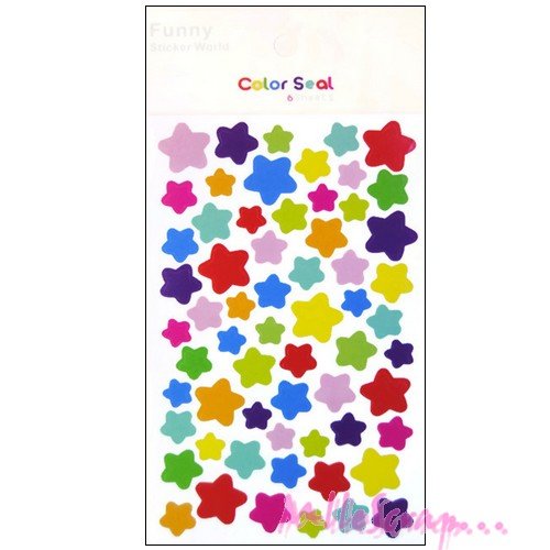 *gros lot de 360 stickers gommettes étoiles multicolore autocollants scrapbooking carterie(réf.410).*