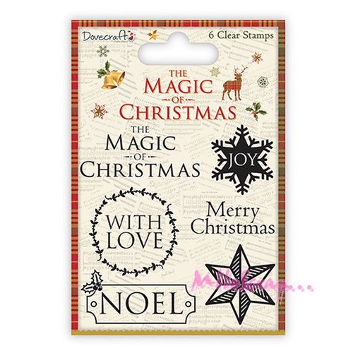 *tampons transparents "the magic of christmas", dovecraft papier scrapbooking 3 (ref.110).*