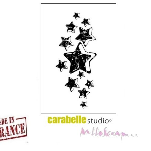 *mini tampon "pluie d'étoiles" carabelle studio fabriqué en france embellissement scrapbooking (réf.210)*