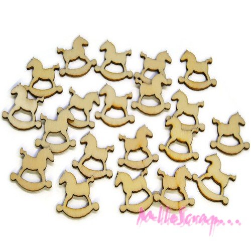 Lot de 10 petits chevaux à bascule de noel embellissement scrapbooking