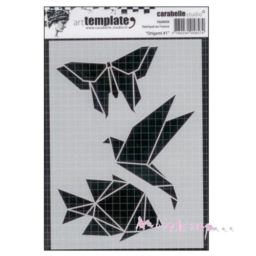 *pochoir origami crabelle studio stencil, mask décoration scrapbooking (réf.210)*