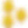 *lot de 5 fleurs tissu vichy jaune embellissement scrapbooking carterie (réf.310).*