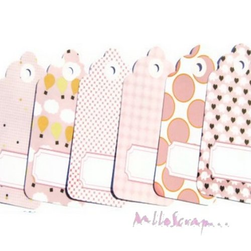 Tags "petites filles" naissance embellissement scrapbooking carterie - 6 pièces