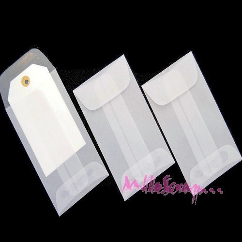 Petites enveloppes papier transparent embellissement scrapbooking carte - 3 pièces