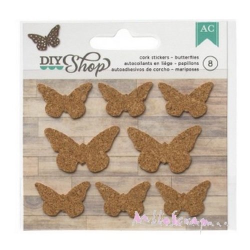 Stickers papillons en liège "american crafts" scrapbooking 8 - pièces