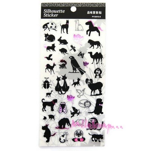Stickers autocollants plastifiés animaux scrapbooking carterie - 40 pièces