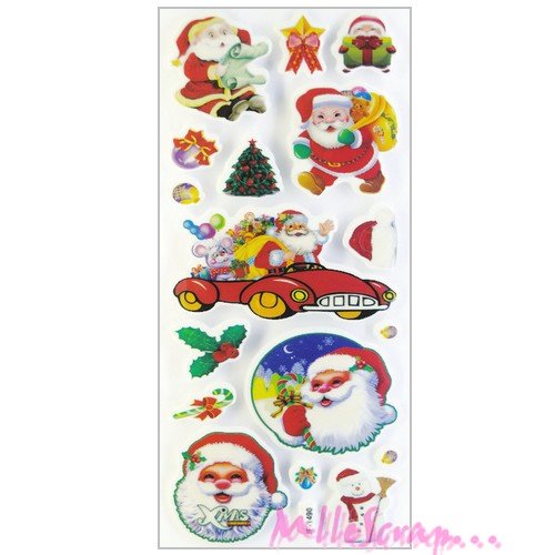 Stickers de noël plastifiés autocollants idéal scrapbooking et carterie