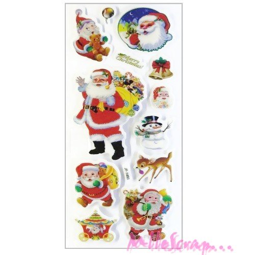 Stickers de noël plastifiés autocollants idéal scrapbooking et carterie