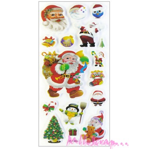 Stickers de noël plastifiés autocollants idéal scrapbooking et carterie