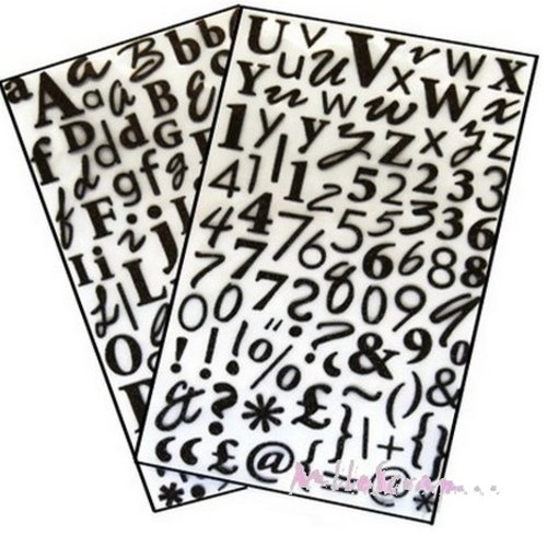 Stickers alphabets marron dovecraft - 170 pièces