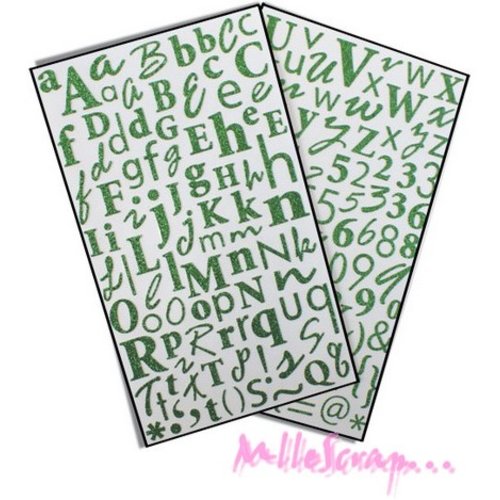 Stickers alphabet vert foncé dovecraft - 170 pièces