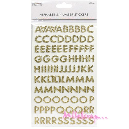 Alphabets mousse autocollants doré "simply creative" scrapbooking carterie décoration