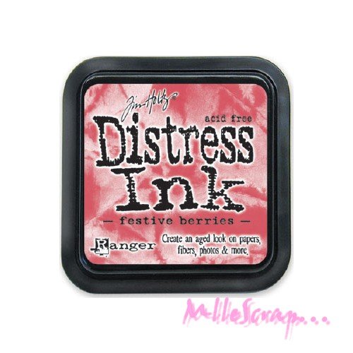 Encreur distress ink tim holtz festive berries embellissement scrapbooking tamponnage