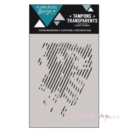 Tampon transparent acrylique "lignes obliques" florilèges design embellissement scrapbooking - 1 pièce