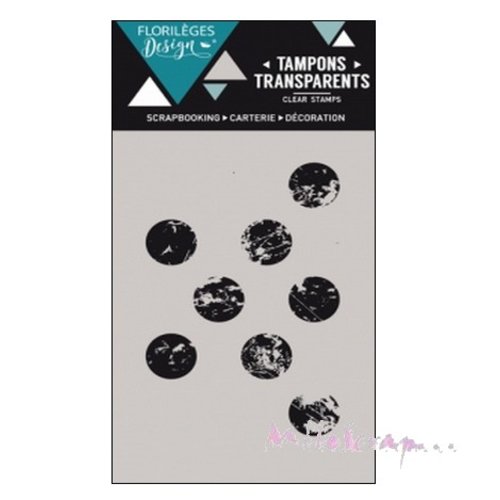 Tampon transparent acrylique "gros pois" florilèges design embellissement scrapbooking - 1 pièce