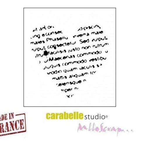 Tampon "écrire sur un cœur" carabelle studio fabriqué en france embellissement scrapbooking - 1 pièce