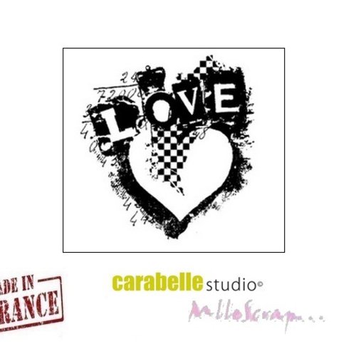 Tampon "love" carabelle studio fabriqué en france embellissement scrapbooking - 1 pièce