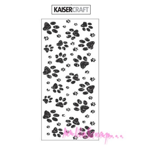 *tampon transparent acrylique kaisercraft "pattes de chiens" embellissement scrapbooking - 1 pièce