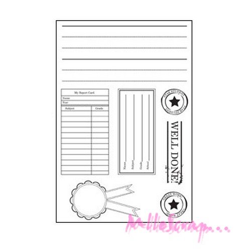 Tampon transparent acrylique "bullet journal" kaisercraft embellissement scrapbooking - 7 pièces