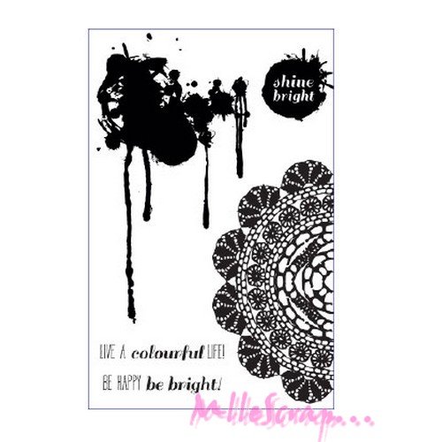 Tampon transparent acrylique "napperons"kaisercraft embellissement scrapbooking - 5 pièces