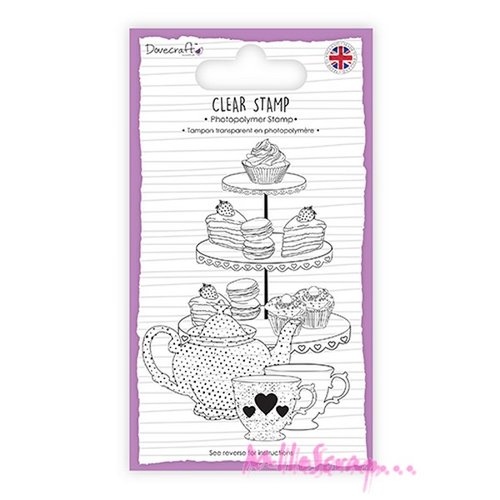 Tampon transparent acrylique "tea time" dovecraft embellissement scrapbooking carterie - 1 pièce