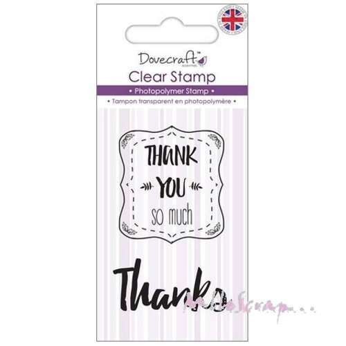 Tampon transparent acrylique dovecraft "thank you" embellissement scrapbooking carterie - 1 pièce