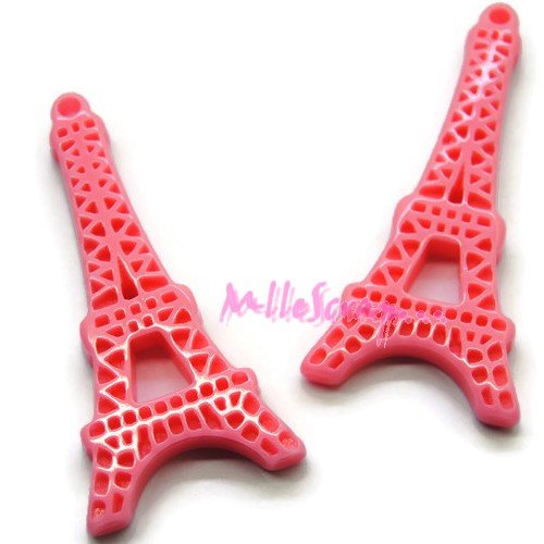 Cabochons tour eiffel résine embellissement scrapbooking - 2 pièces