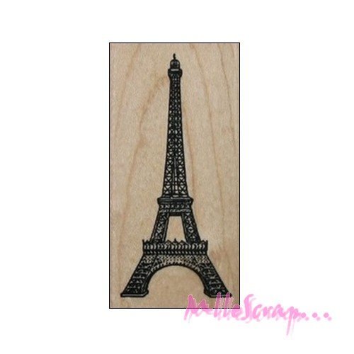 Tampon bois "tour eiffel" décoration scrapbooking carterie - 1 pièce