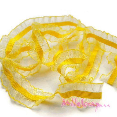 *1 m ruban élastique organza froufrou dentelle jaune scrapbooking carte.*