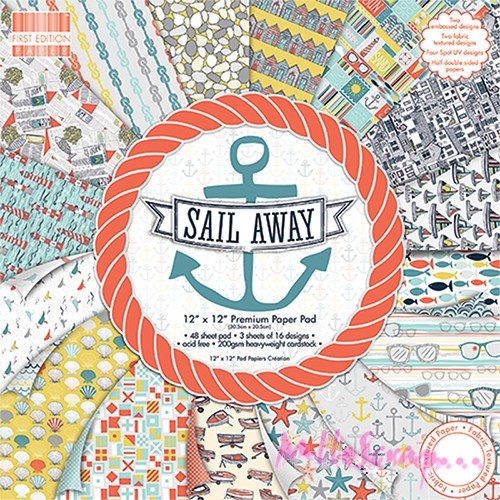 Papiers imprimés 30.5 x 30.5 cm "sail away" papiers scrapbooking - 16 feuilles
