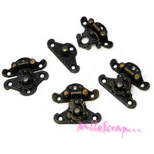 Charnières fermetures métal bronze antique embellissement scrapbooking carterie album - 2 pièces