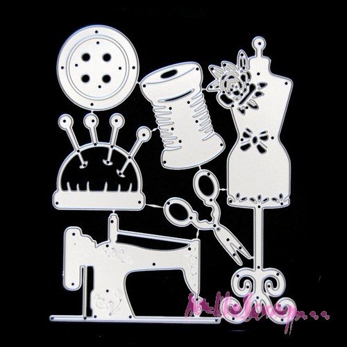 Die cut, matrice de découpe couture scrapbooking - 6 pièces