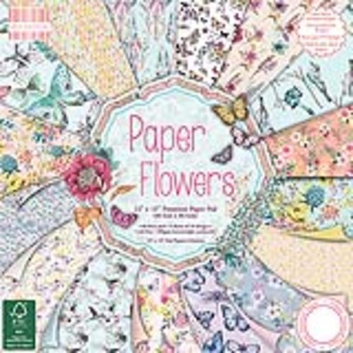 Papiers imprimés 30.5 x 30.5 cm "paper flowers" papiers scrapbooking  - 16 feuilles