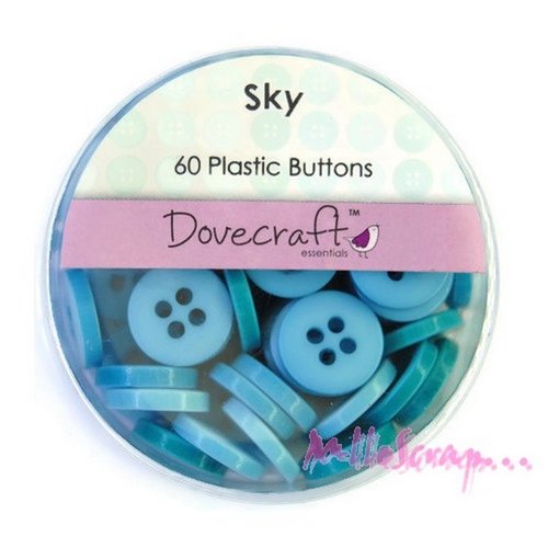 Boutons "bleu clair" dovecraft embellissement scrapbooking - 60 pièces