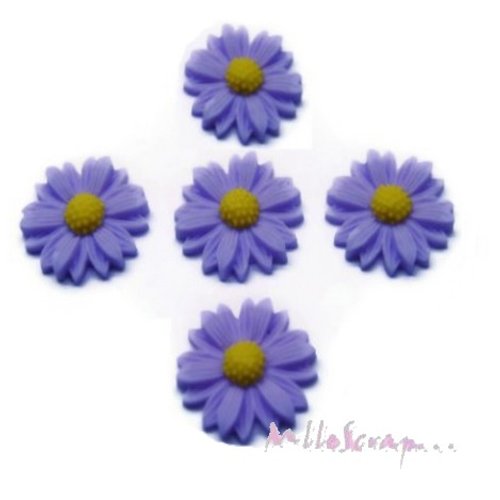 Petites pâquerettes résine fleurs embellissements scrapbooking carterie - 5 pièces