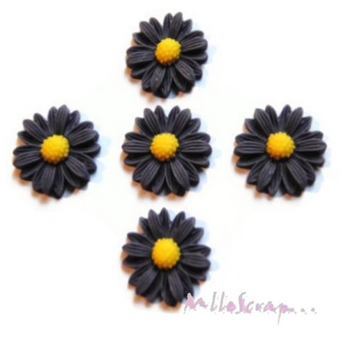 Petites pâquerettes résine fleurs embellissements scrapbooking carterie - 5 pièces