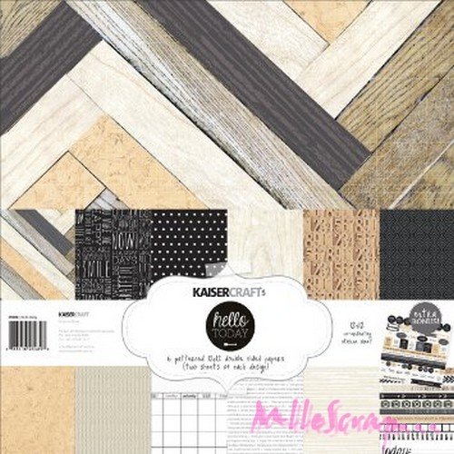 Papiers imprimés recto-verso, kaisercrafts 30 x 30 cm scrapbooking carterie - 12 feuilles